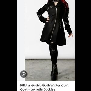 Killstar Gothic Goth Winter Coat Overcoat - Lucretia Buckles